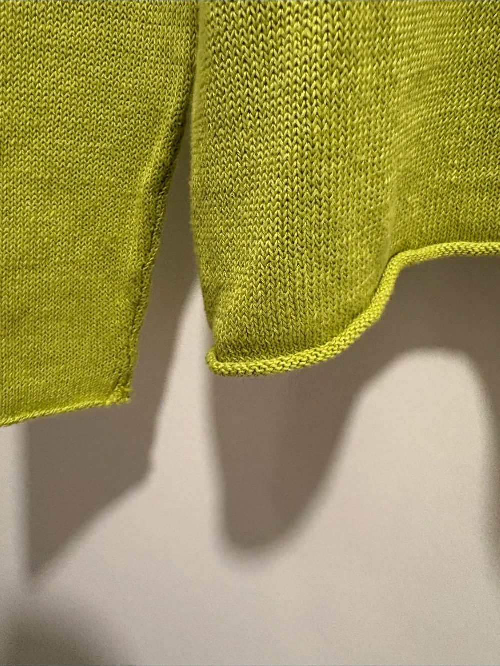 Eileen Fisher Organic Linen Cotton crewneck Sweater Lime Green Pullover L